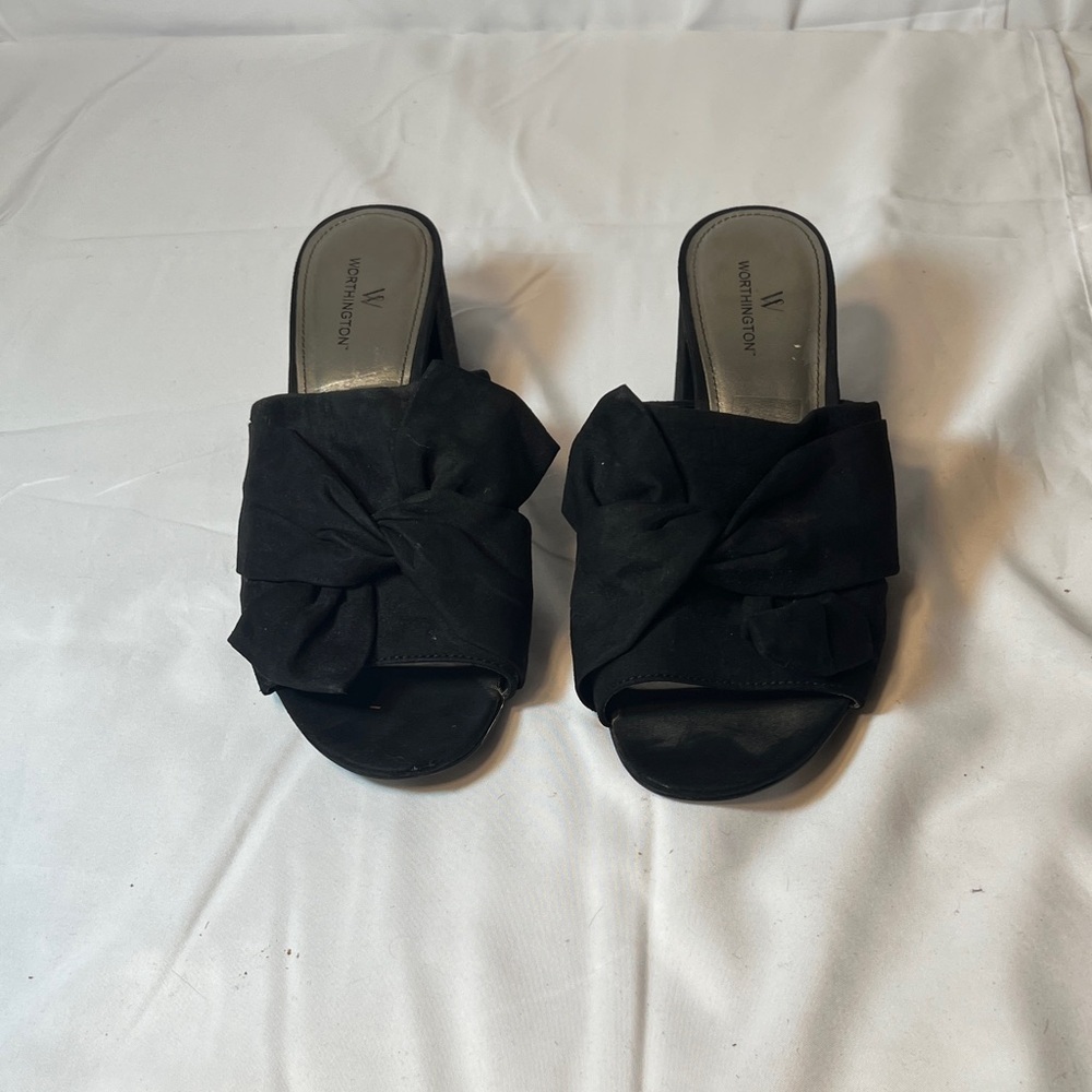 Worthington Black Bow Mules